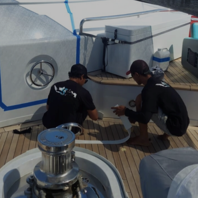 Our onboard team works as dayworkers on a large yacht