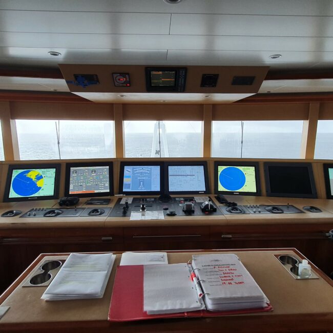 servicing and calibrating a superyacht's bridge and navigational equipment in Indonesia