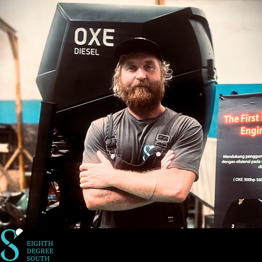 Alex "Hex" Harrison gains OXE diesel outboard technician certification